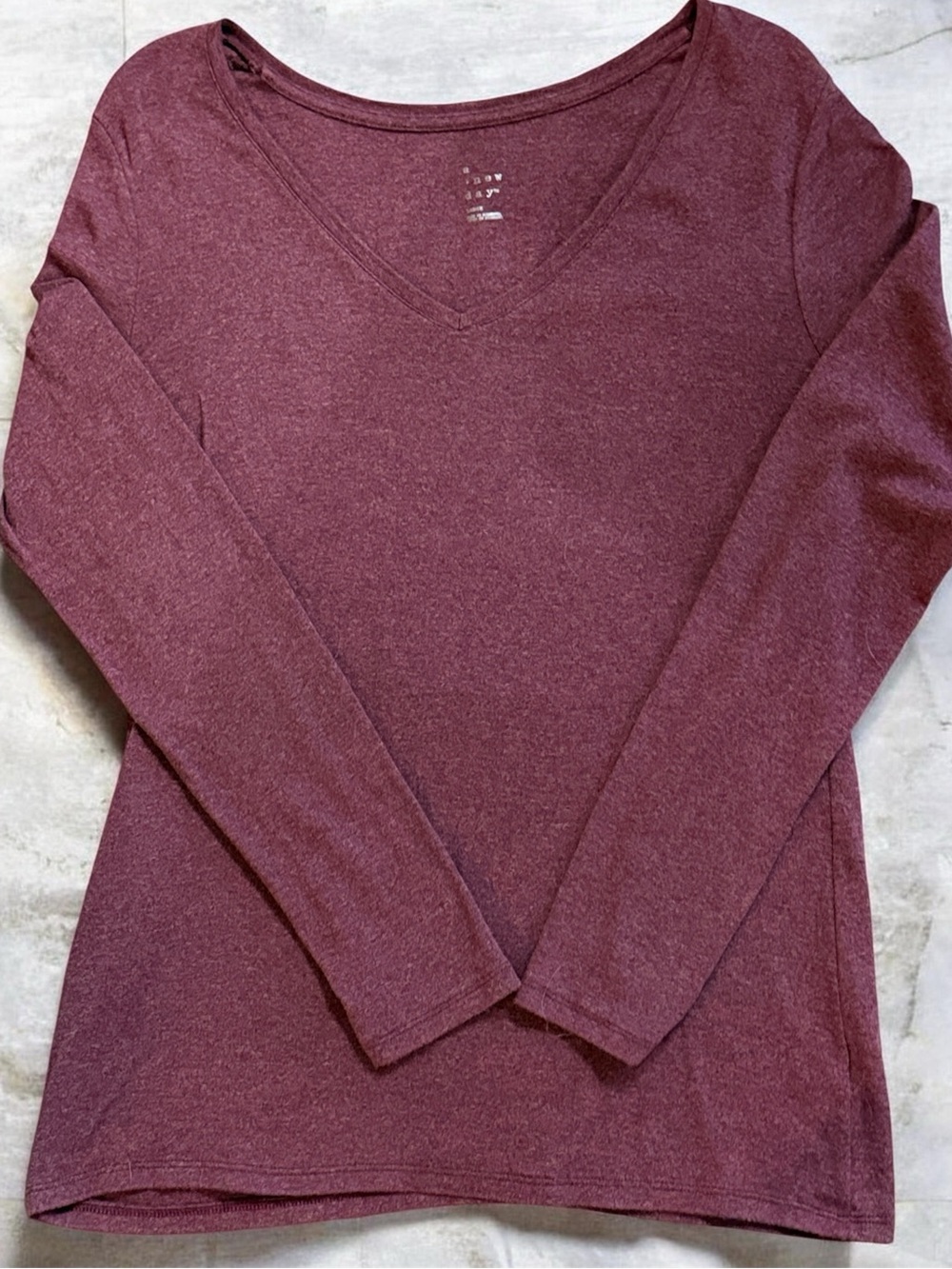 A New Day Women's V-Neck Long Sleeve Top - Wine